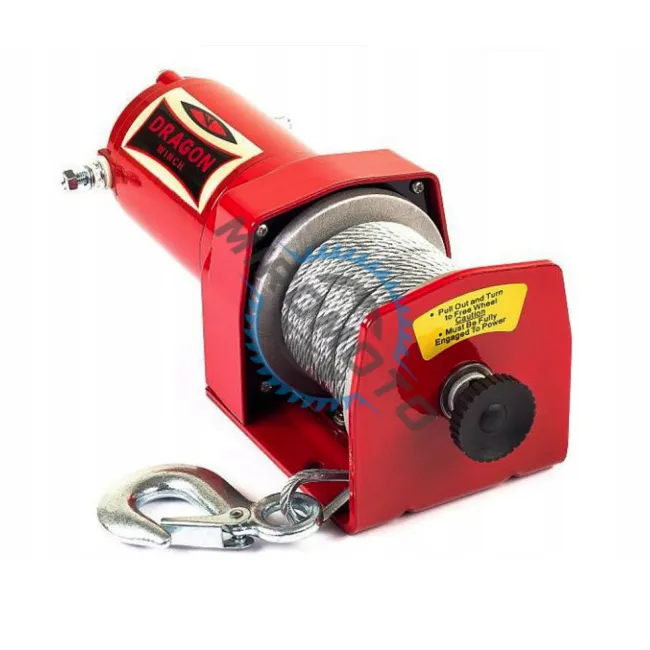 Troliu electric 12V, 2000 LBS (907 Kg) cablu din otel, lungime 10m, Dragon Winch DWM2000ST