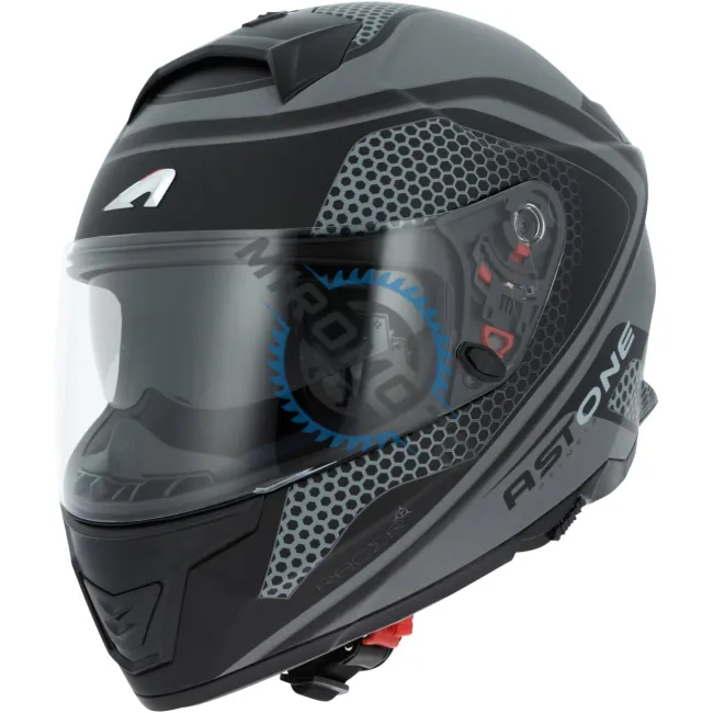 Casca moto full face/Integrala cu ochelari de soare, culoare Negru / Gri, marimea M (57-58), model Astone GT1000F