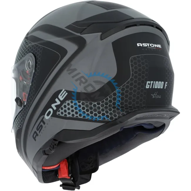 Casca moto full face/Integrala cu ochelari de soare, culoare Negru / Gri, marimea M (57-58), model Astone GT1000F