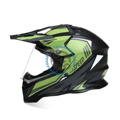 Casca cross Atv, Enduro, culoare Negru / Verde, marimea L (59-60)