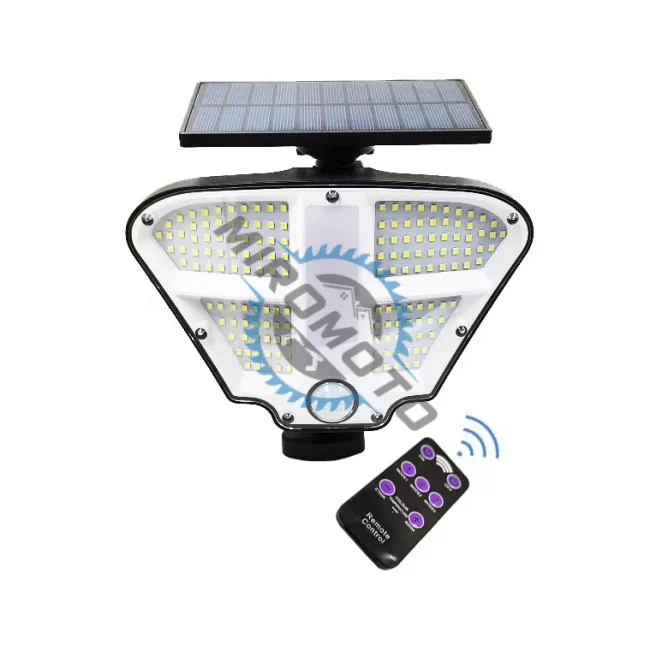 Lampa solara LED cu senzor de miscare si telecomanda,160 x LED, 400 lm, IP 65, 3 surse de iluminare