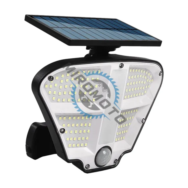 Lampa solara LED cu senzor de miscare si telecomanda,160 x LED, 400 lm, IP 65, 3 surse de iluminare