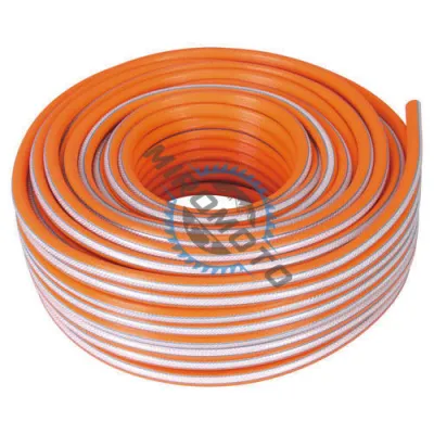 Furtun apa din PVC flexibil cu insertie, diametru 1 tol, lungime 50 metri, pentru gradina, presiune 8 bar, portocaliu Furtun apa din PVC flexibil cu insertie, diametru 1 tol, lungime 50 metri, pentru gradina, presiune 8 bar, portocaliu