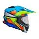 Casca cross Atv, Enduro, culoare Albastru/ Galben Neon, marimea L (59-60), Model 819-7 TROPICO