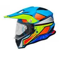 Casca cross Atv, Enduro, culoare Albastru/ Galben Neon, marimea XL (61-62), Model 819-7 TROPICO