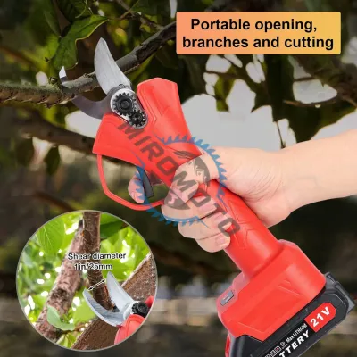 Foarfeca electrica de gradina, pentru taiat crengi pomi, Haina 21 V, cu 2 acumulatori Li-ion Foarfeca electrica de gradina, pentru taiat crengi pomi, Haina 21 V, cu 2 acumulatori Li-ion