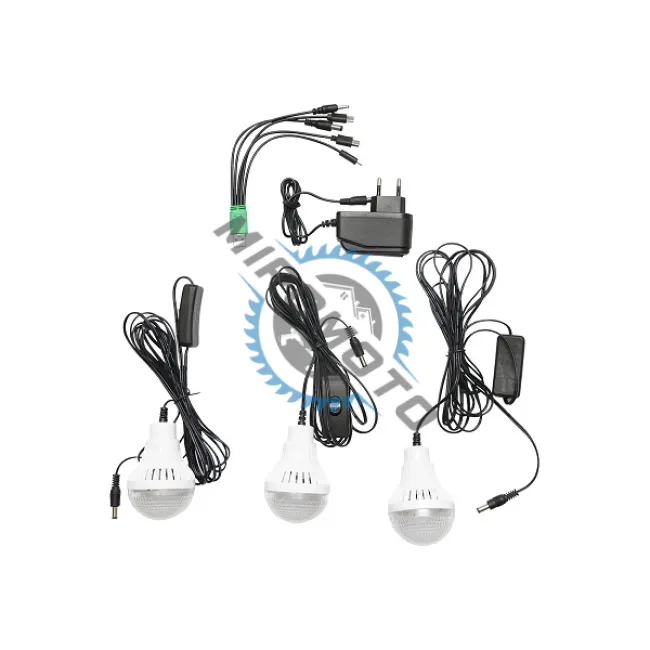 Kit iluminat portabil LED cu 3 becuri/proiector, radio FM, MP3, panou solar si baterie 6V, 4.5 Ah pentru pescuit camping GD-8073