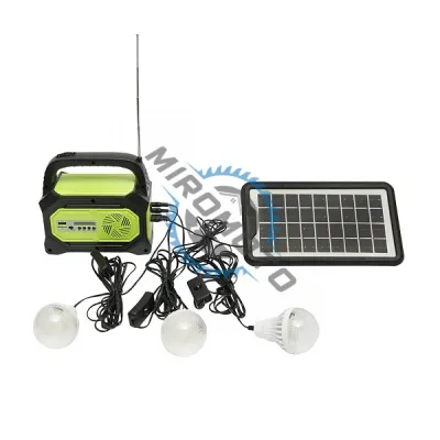 Kit iluminat portabil LED cu 3 becuri/proiector, radio FM, MP3, panou solar si baterie 6V, 4.5 Ah pentru pescuit camping GD-8073 Kit iluminat portabil LED cu 3 becuri/proiector, radio FM, MP3, panou solar si baterie 6V, 4.5 Ah pentru pescuit camping GD-8073