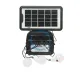 Kit iluminat portabil LED cu 3 becuri/proiector, panou solar si baterie 3.7V, 4500Ah pentru pescuit camping GD-8080