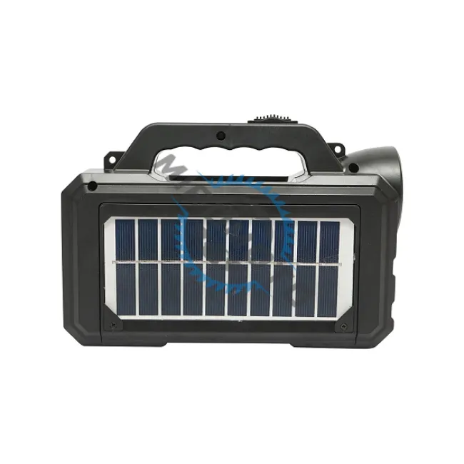 Kit iluminat portabil LED cu 2 becuri/proiector, panou solar si baterie 4000 mAh pentru pescuit camping GD-8077