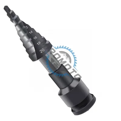 Burghiu conic in trepte, 4 – 20mm, pentru masina gaurit cu impact Burghiu conic in trepte, 4 – 20mm, pentru masina gaurit cu impact