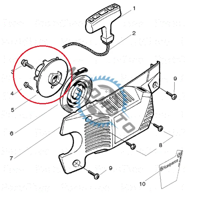 Fulie demaror drujba Husqvarna 36, 41, 136, 141 (cu pinion fix)