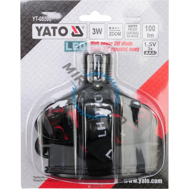 Lanterna frontala, pentru cap, 3W, Yato YT-08590, waterproof