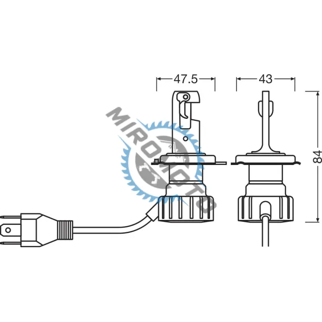 Set 2 becuri H4 led night breaker smart osram, omologate rar, 6000K, alb-rece, + 330%, 20/19W, 12v