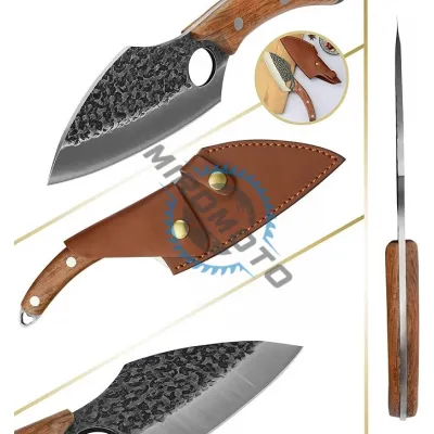 Cutit-satar, japonez, forjat manual, 27 cm, otel inoxidabil, maner lemn, husa piele, Model 1 Cutit-satar, japonez, forjat manual, 27 cm, otel inoxidabil, maner lemn, husa piele, Model 1