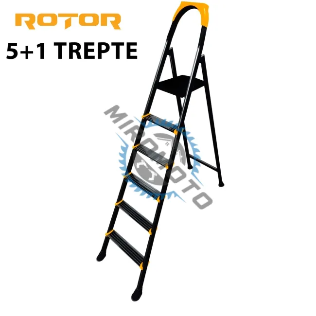 Scara metalica vopsita, 4 trepte + platforma cu sistem antialunecare, Rotor