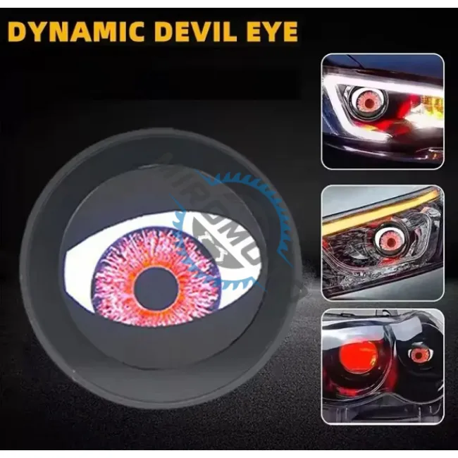 Set 2 lupe devil eyes cu display led 3 inch, control prin telecomanda, 8 moduri de iluminare, retrofit faruri sau proiectoare, compatibile cu diverse modele auto, rezistenta IP67