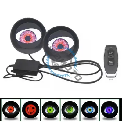 Set 2 lupe devil eyes cu display led 3 inch, control prin telecomanda, 8 moduri de iluminare, retrofit faruri sau proiectoare, compatibile cu diverse modele auto, rezistenta IP67 