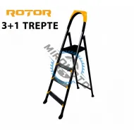 Scara metalica vopsita, 3 trepte + platforma cu sistem antialunecare, Rotor