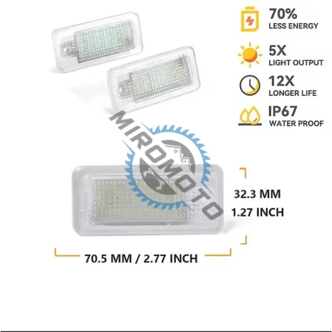 Set 2 lampi numar LED pentru audi a3, s3, a4 b7, s4 b7, rs4 b7, a6 c6, s6 c6, rs6 c6, a5 cabrio/cabriolet