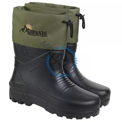 Cizme din pvc impermeabile, antiderapante, captusite cu blana sintetica, Kaki (RM-142) Cizme din pvc impermeabile, antiderapante, captusite cu blana sintetica, Kaki (RM-142)