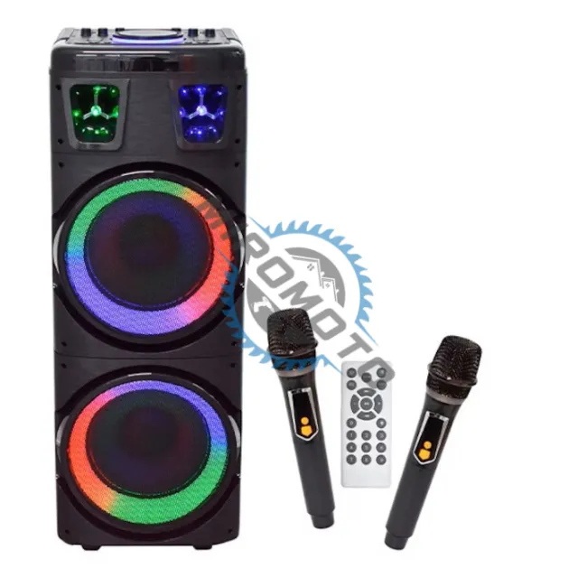 Boxa portabila, putere 200W, lumina RGB, bluetooth V5.3, microfon wireless, karaoke, telecomanda, aux, usb