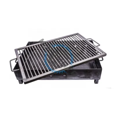 Gratar Romanesc de gradina fix si mobil 60x40 cm, fabricat manual, sita din inox Gratar Romanesc de gradina fix si mobil 60x40 cm, fabricat manual, sita din inox