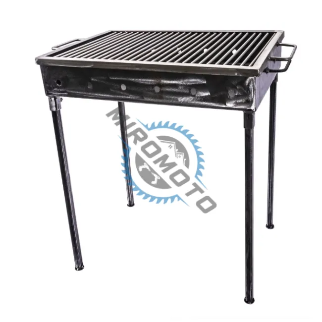 Gratar Romanesc de gradina fix si mobil 60x40 cm, fabricat manual, sita din inox