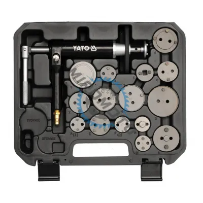 Trusa universala cu presa si adaptoare pentru etrier frana pneumatica, 16 piese, Yato YT-0671 Trusa universala cu presa si adaptoare pentru etrier frana pneumatica, 16 piese, Yato YT-0671
