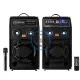 Set 2 boxe active, bluetooth 500W, EQ5+, usb, fm, aux, microfon wireless, telecomanda