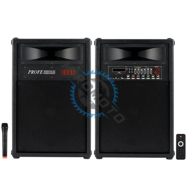 Set 2 boxe active, bluetooth 800W, EQ5+, usb, microfon wireless, telecomanda