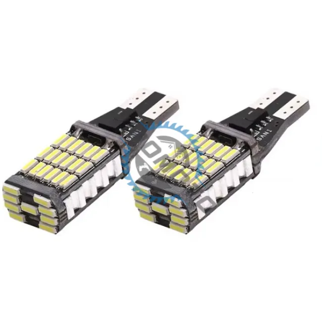 Set 2x Becuri Auto, Led T15, W16W, 1200lm, 6000k, 12v, 45 smd, alb