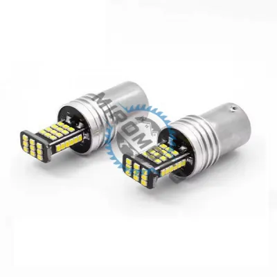Set 2x Becuri Auto, Led BA15S, 16w, 900lm, 6000k, 12v, 45 smd, alb Set 2x Becuri Auto, Led BA15S, 16w, 900lm, 6000k, 12v, 45 smd, alb