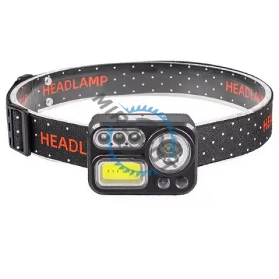 Lanterna de cap reincarcabila, senzor de miscare, LED + COB, 7 moduri de iluminare, 400lm, ip66 Lanterna de cap reincarcabila, senzor de miscare, LED + COB, 7 moduri de iluminare, 400lm, ip66