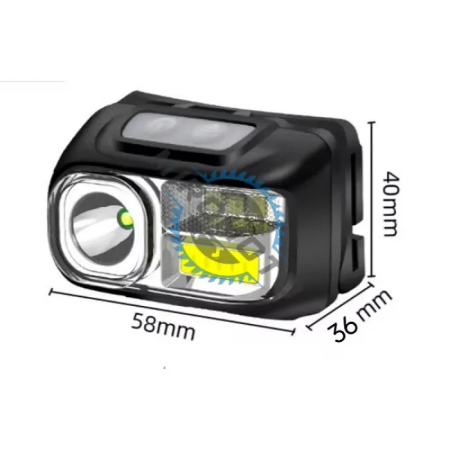 Lanterna de cap reincarcabila, LED + COB, senzor de miscare, 5 moduri de iluminare, 300lm, ip44