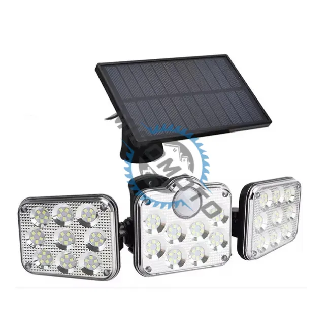 Lampa solara cu senzor de miscare, brate reglabile, 148 Led SMD, 15w, 300lm