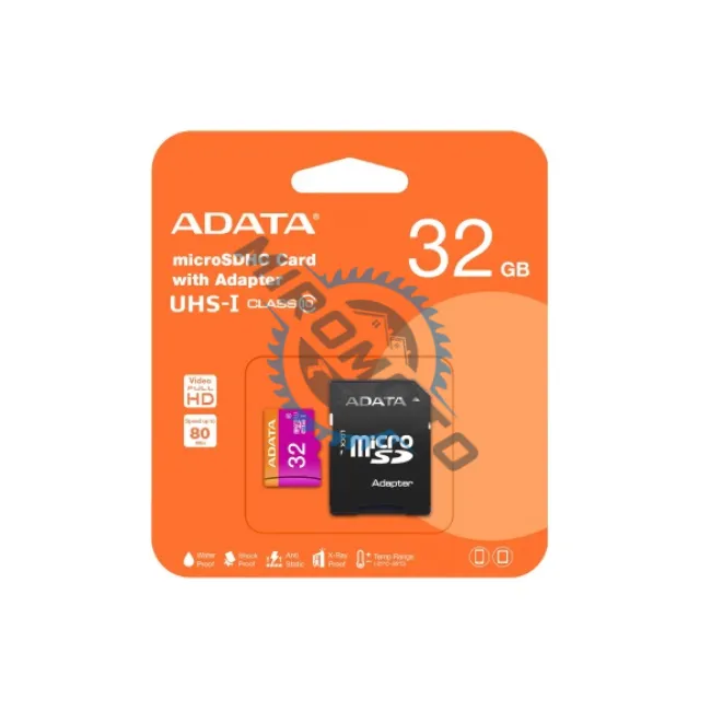 Card Micro SD 32GB/80MB/S, UHS-I, CLASS 10, video full hd