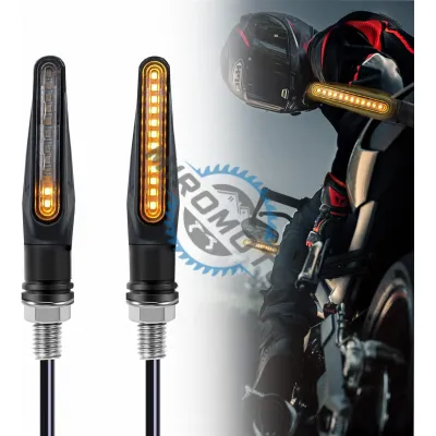 Set 2 semnalizari moto cu led 12 V, semnalizare galbena dinamica, model ZC-12Y Set 2 semnalizari moto cu led 12 V, semnalizare galbena dinamica, model ZC-12Y