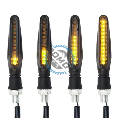 Set 2 semnalizari moto cu led 12 V, semnalizare galbena dinamica, model ZC-12Y Set 2 semnalizari moto cu led 12 V, semnalizare galbena dinamica, model ZC-12Y
