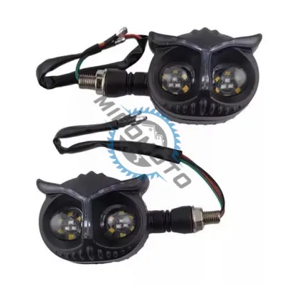 Set 2 semnalizari moto cu led 12V, semnalizare galbena, lumina zi alba, model ZC-MOTOY
