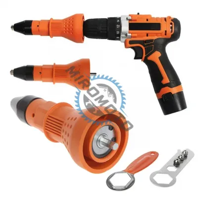Adaptor electric pentru pistol de nituit, portocaliu, 2.4 - 4.8 mm Adaptor electric pentru pistol de nituit, portocaliu, 2.4 - 4.8 mm
