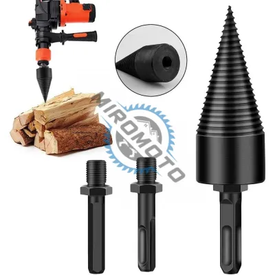 Despicator lemn pentru bormasina cu impact, diametru 50 mm, 2 adaptoare Despicator lemn pentru bormasina cu impact, diametru 50 mm, 2 adaptoare