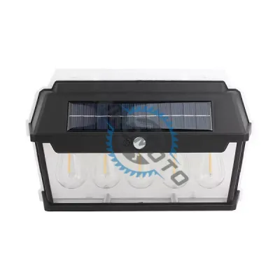 Lampa solara de perete cu senzor de miscare, 65W, 5 becuri Led, IP65, Acumulator 3.7v Lampa solara de perete cu senzor de miscare, 65W, 5 becuri Led, IP65, Acumulator 3.7v