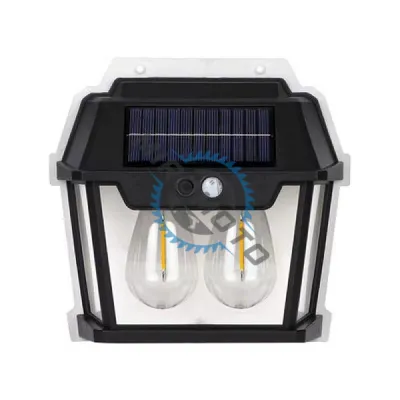Lampa solara de perete cu senzor de miscare, 28W, 2 becuri Led, IP65, Acumulator 3.7v Lampa solara de perete cu senzor de miscare, 28W, 2 becuri Led, IP65, Acumulator 3.7v