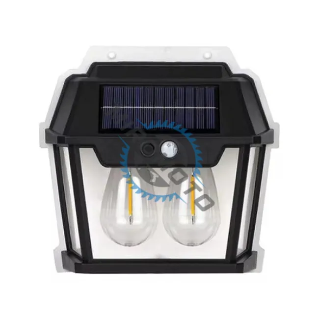 Lampa solara de perete cu senzor de miscare, 28W, 2 becuri Led, IP65, Acumulator 3.7v