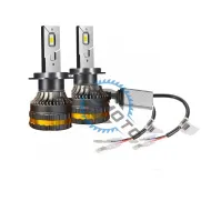 Set 2 Becuri Auto, Led H1 cu ventilator, 100w, 15000lm, IP68, 6000k, 9-30v, canbus