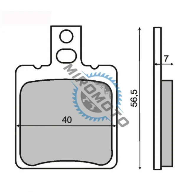 Set placute frana scuter Aprilia SR, Beta, Cagiva, Ducati (40x56.5x7mm)