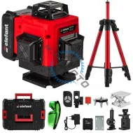 Nivela laser cu trepied 16 linii, 25m, display LCD, Timp de nivelare ≤ 5s, ±0.2 mm/1m, 2 acumulatori, PROFESIONAL, ELEFANT E4DT-DB-M