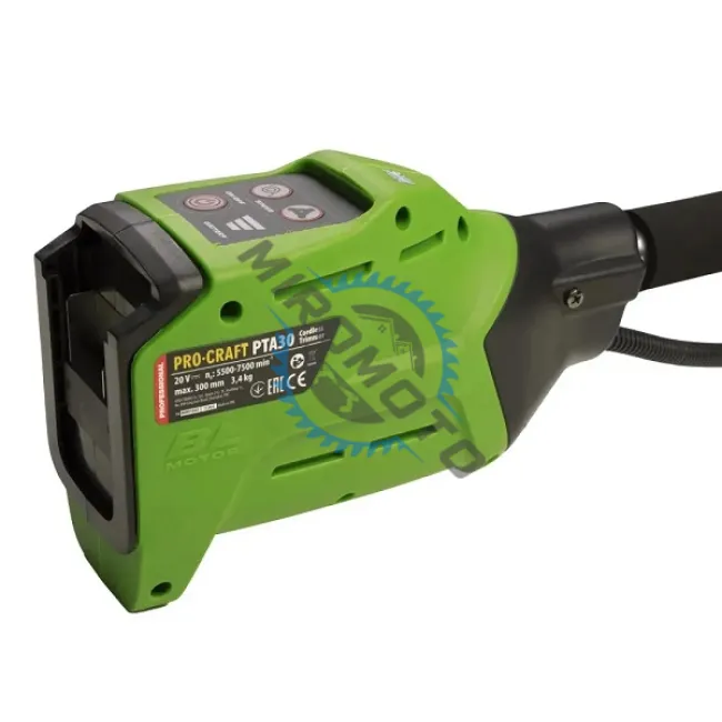 Trimmer electric Procraft PTA30, 7500 RPM, diametru taiere 300 mm, nu contine acumulator si incarcator Trimmer electric Procraft PTA30, 7500 RPM, diametru taiere 300 mm, nu contine acumulator si incarcator
