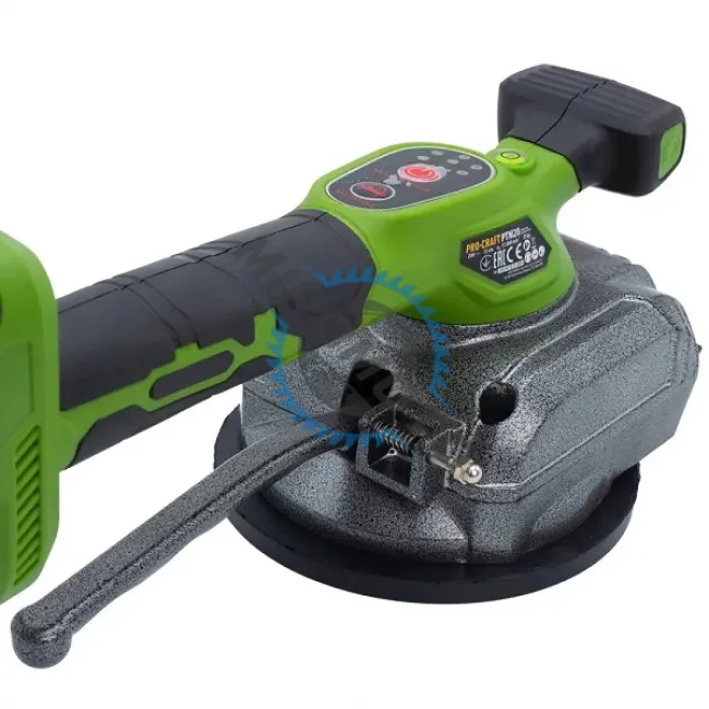 Ventuză pentru gresie pe acumulator PROCRAFT PTM20, 1x acumulator 20V/2Ah, 15.000 vibrații/min Ventuză pentru gresie pe acumulator PROCRAFT PTM20, 1x acumulator 20V/2Ah, 15.000 vibrații/min